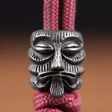 Black EDC Paracord Knife Bead Lanyard Brass DIY Tool Rope Pendant charm Bracelet