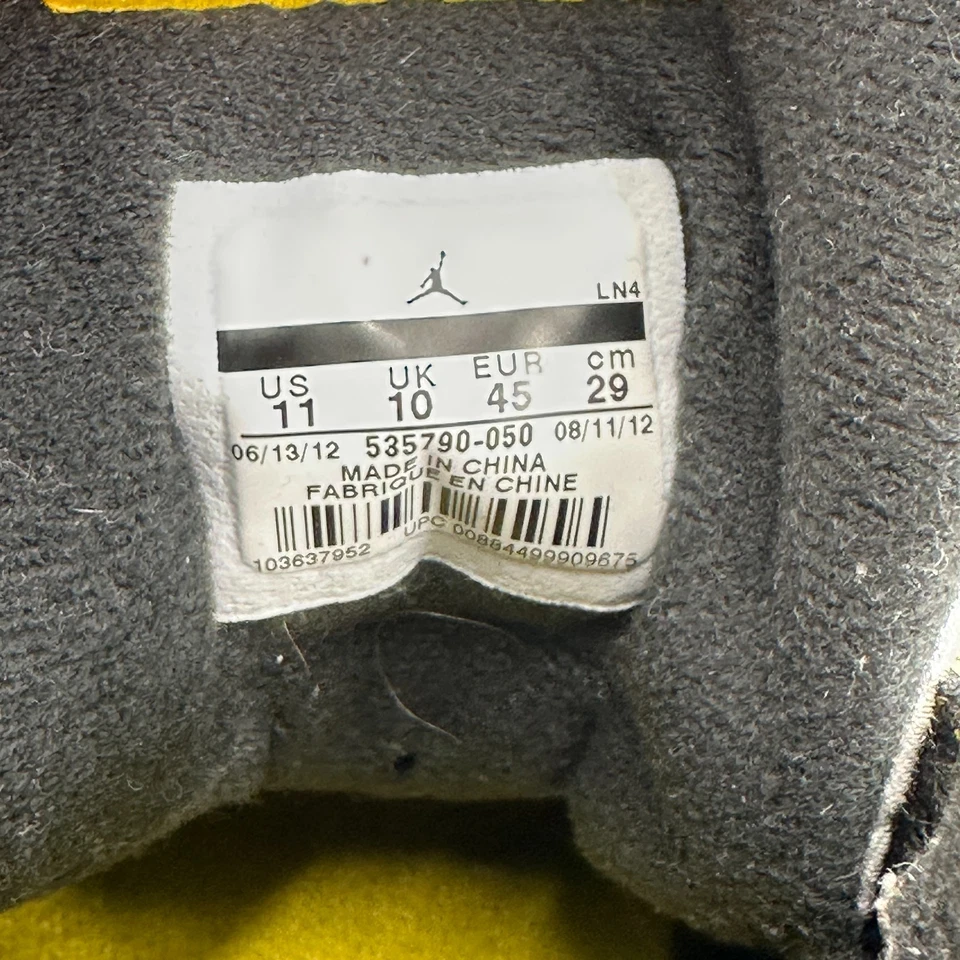 Nike Air Jordan Sixty Club 535790-050 Negro/Amarillo 'Taxi' Para Hombre Talla 11 Foto 4 de 4