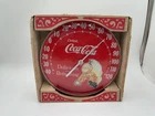 VINTAGE SPRITE BOY COCA-COLA THERMOMETER SIGN 12" ORIGINAL OHIO JUMBO DIAL U.S.A