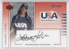 2005 USA Baseball Junior National Team Signatures Black Ink Leonardo Ware Auto