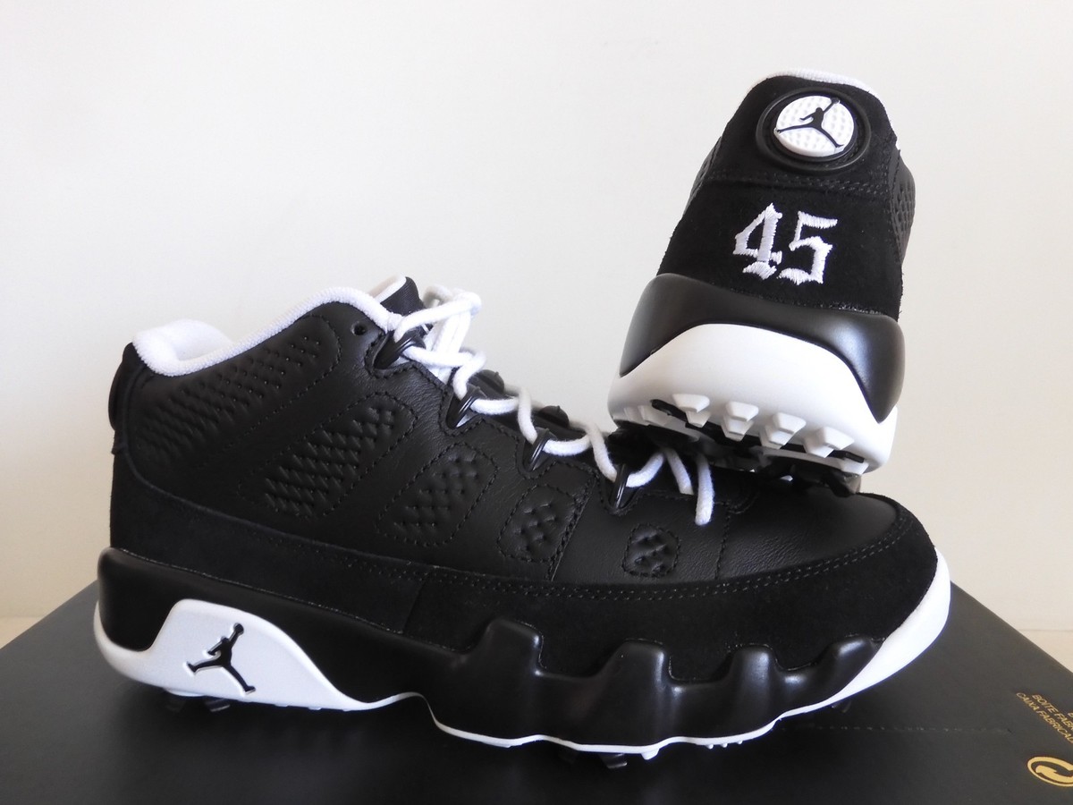 Nike Air Jordan 9 Low G Golf Retro 9 Barons Black-White Mens