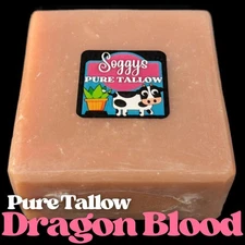 Bar Soap, Beef Tallow, Dragon Blood, Gentle, Handcrafted, All Natural, 5-6 oz