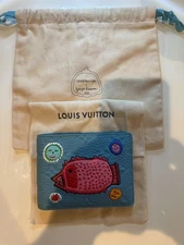 LOUIS VUITTON x YK Taurillon Leather Multiple Wallet Blue