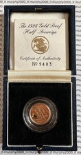 1996 Gold Proof Half Sovereign - Royal Mint Box & COA - Sigma Verified