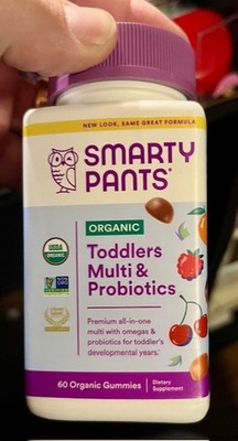 SmartyPants ORGANIC Toddlers Multi & PROBIOTICS - 60 Gummies - NEW!