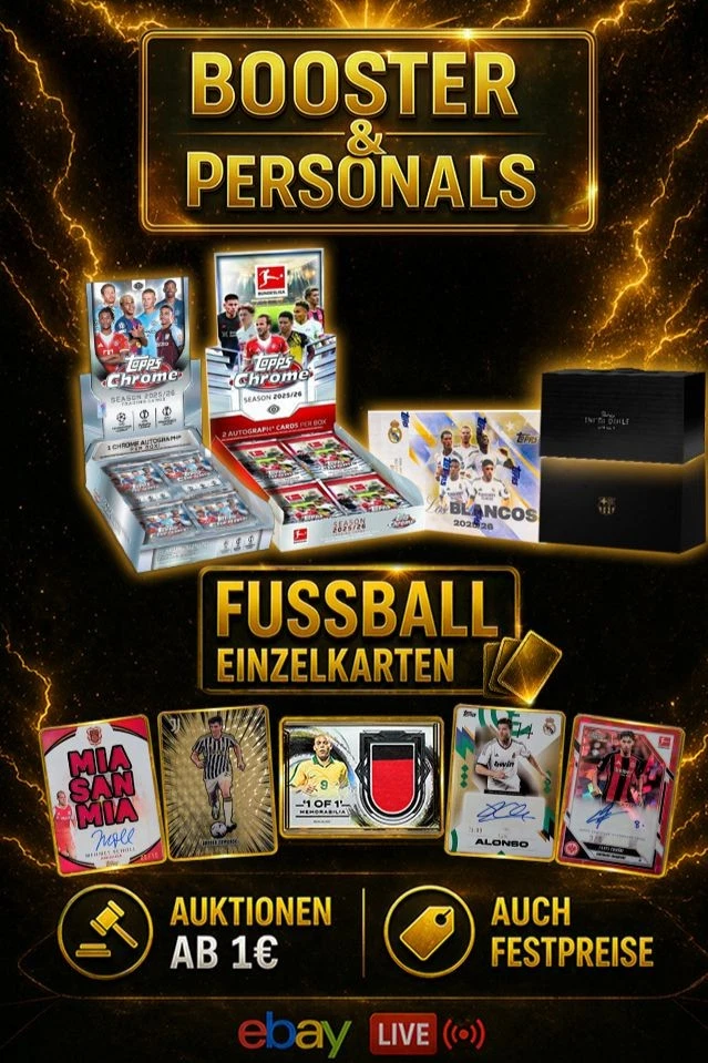 Topps Chrome UCC & Bundesliga Hobby Box + Fussball-Einzelkarten Show