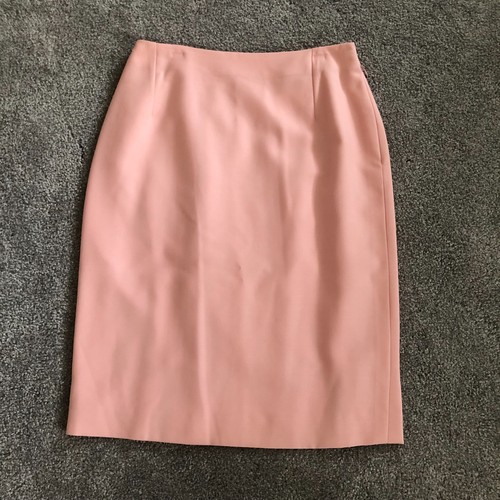 Vtg Gianni Versace Couture Italy Pink Wool Pencil Skirt Sz 40, 12.5 flat Waist