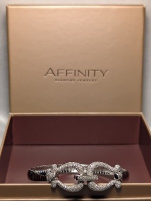 Affinity 925 Diamond Omega bracelet with double harps 19gms