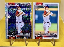2026 Topps Series 1 Spencer Strider Silver Crackleboard Foil Board + Base 