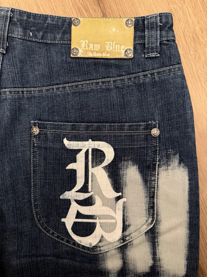 Raw Blue Legacy Jeans Bleached Größe 32/30 Vintage Streetwear Hip Hop - Bild 3 von 4