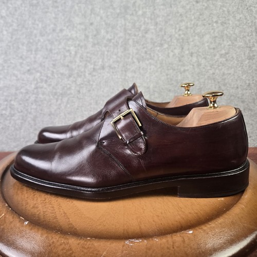 Mezlan Tortosa Men's Leather Single Monk Strap Buckle Dress Shoes Sz 9.5M Brown