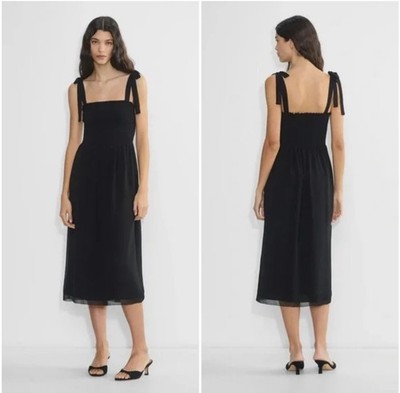 Aritzia Wilfred MidiDress XS Black Smocked Tie Strap Sundress Golden Hour Square | eBay Aritzia Wilfred MidiDress XS Black Smocked Tie Strap Sundress Golden Hour Square | eBay
