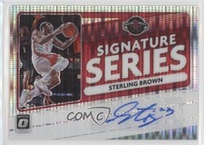2020-21 Donruss Optic Signature Series Pulsar Prizm 9/17 Sterling Brown Auto 4w8