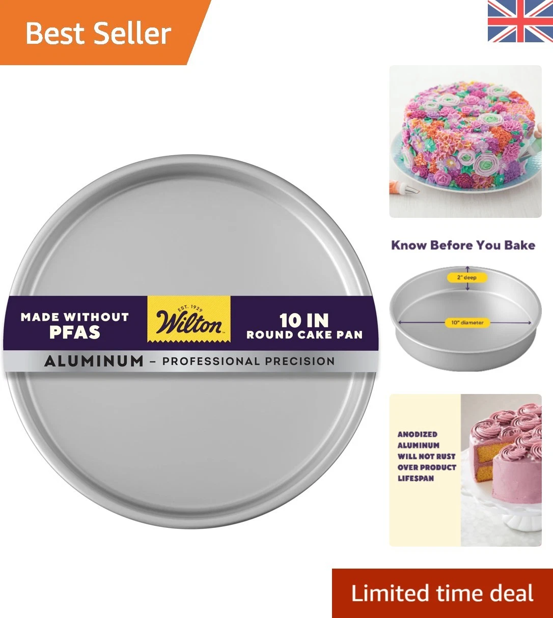 High-Performance 10-Inch Round Cake Pan - Even Heat Distribution & Durable
