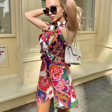 Zimmermann Lovestruck Dress Size 0 / AU 8 / US 4 Tie Back Mini Paisley Linen