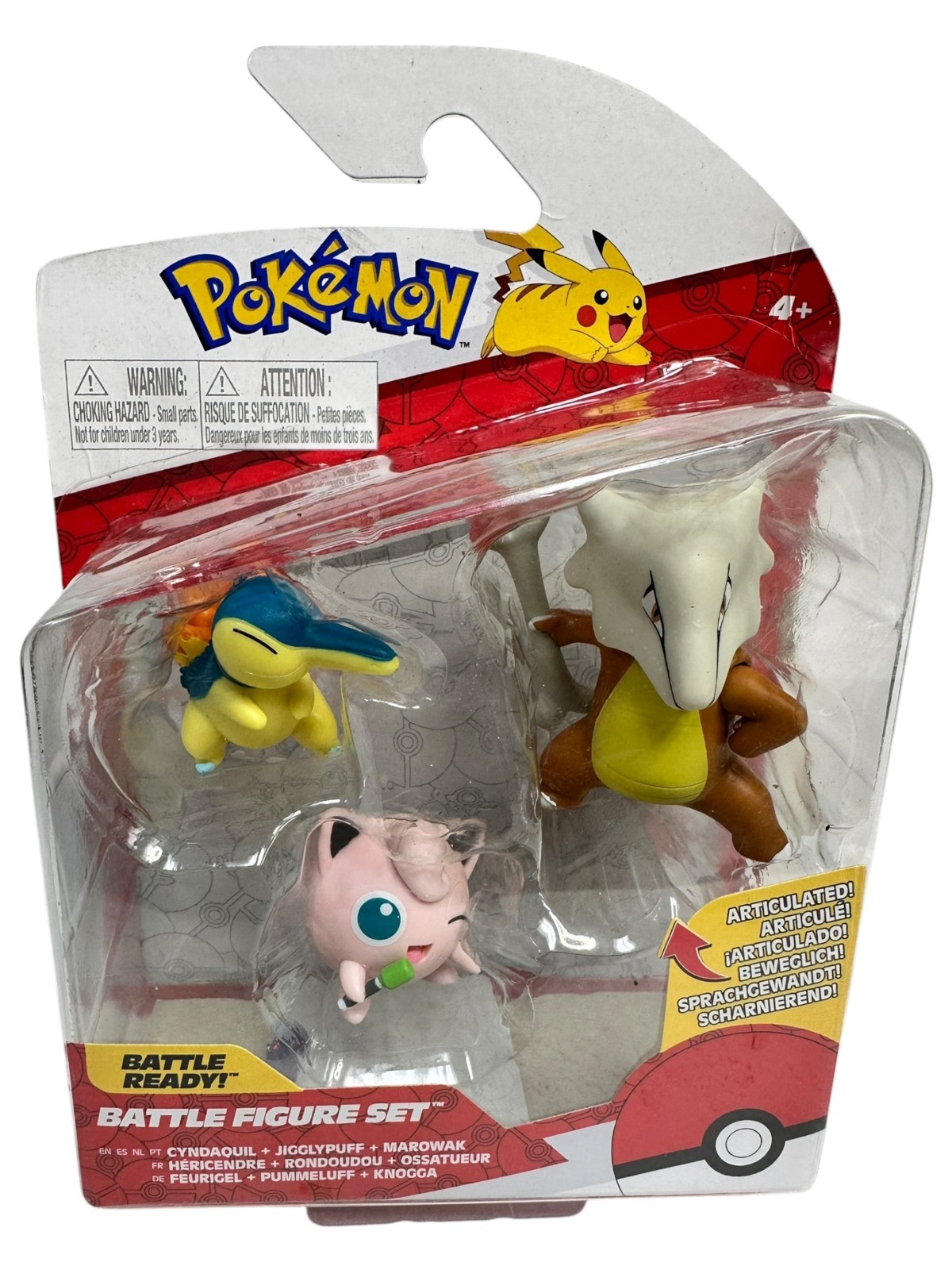 Pokemon 2-in Battle Action Figure 3 Pack - Cyndaquil, Jiggly