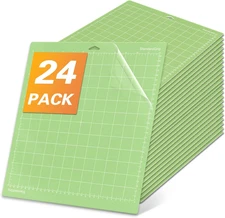 24 Pcs Cutting Mat for Cricut Bulk, Non-Slip 12X12 Inch Green Cut Mats (Standard