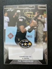 TUA TAGOVAILOA 2017 LEAF 1ST EVER PRINTED HIGH SCHOOL ARMY ROOKIE CARD! ALABAMA!. rookie card picture