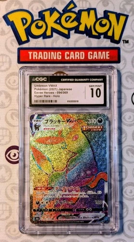CGC Mint 10 Pokémon Umbreon VMAX Eevee Heroes Hyper Rare Holo Japanese Rainbow