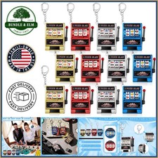 Mini Slot Machine Keychains Set of 12 for Casino Party Gifts and Decorations