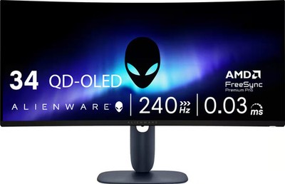 Alienware - AW3425DW 34'' QD-OLED Curved WQHD 240Hz 0.03ms FreeSync Premium Pr...
