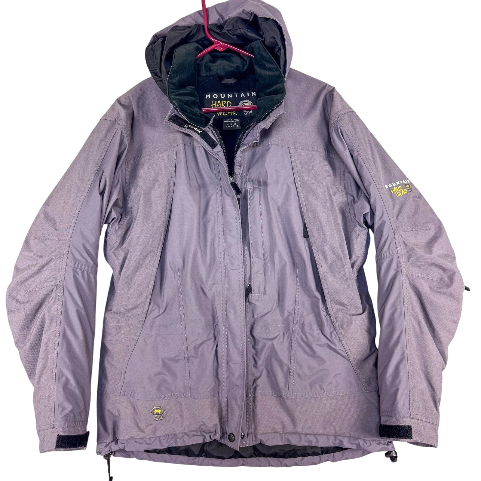 Mountain Hardwear Conduit Jacket Womens 10 Gray Hooded Full Zip Insulated Ski