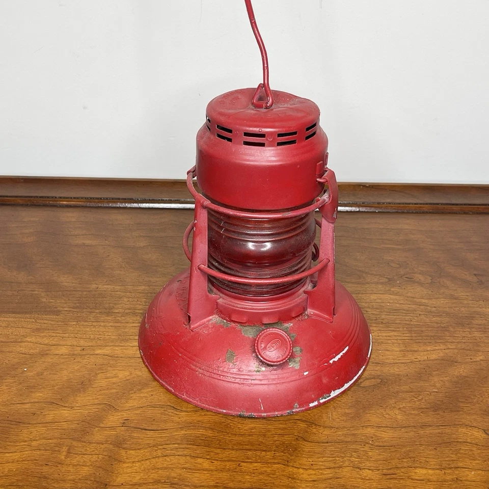 Linterna Dietz Traffic Gard No. 40 Red Globe Syracuse NY EE. UU. De colección Foto 4 de 4