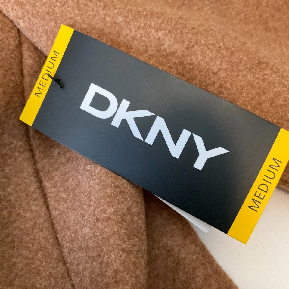 Gabardina Dkny Mujer Talla M Marrón Doble Pecho Bolsillos Forrada Foto 3 de 4