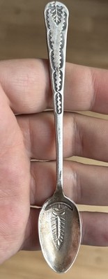 Vintage Navajo old pawn Coin silver Fred Harvey era Stamped Spoon 5 