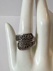 Vintage Carolyn Pollack CW Sterling Silver Spoon Style Bypass Shield Ring 8’