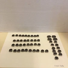 50 VTG Royal KMG Tombstone Typewriter Keys Black With Chrome Rings-Free Shipping