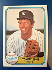 1981 Fleer New York Yankees Baseball Card #81 Tommy John
