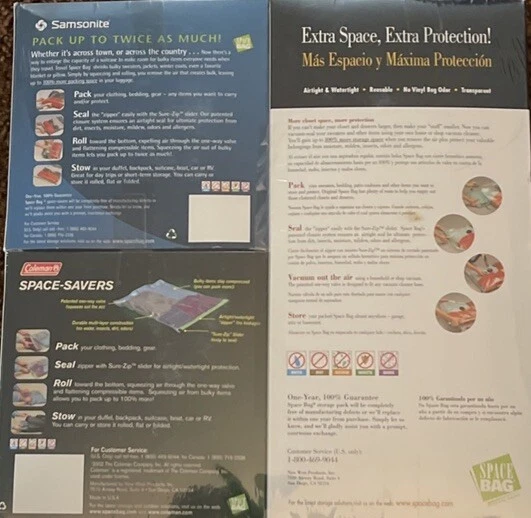 Paquetes de almacenamiento originales con sello al vacío Space Bag. 6 tamaños diferentes 12 en total. Caja 3 Foto 4 de 4