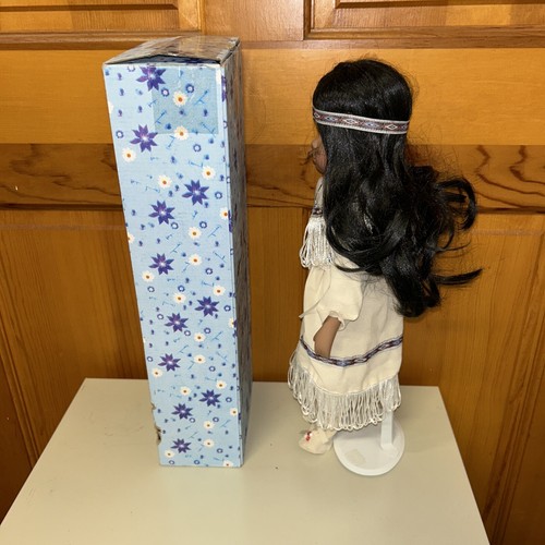 Native American 16" Porcelain Doll on Stand - Picture 9 of 15
