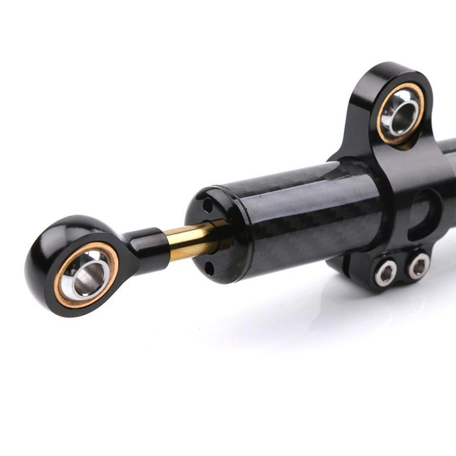 Estabilizador de amortecedor de direção preto fibra de carbono motocicleta 13,5 pol. instalação superior - Imagem 4 de 4