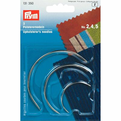 Prym 3er Set gebogene Polsternadeln Polster Möbel Ausbessern
