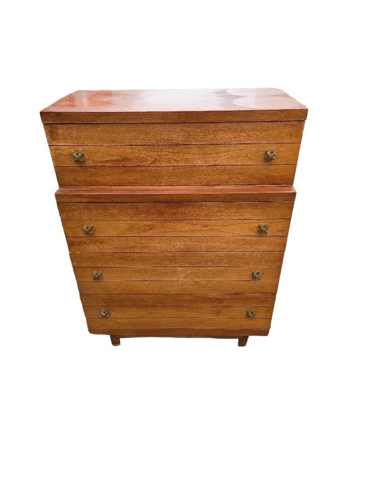 Mid Century Modern Walnut 4 Drawer High Chest - Image 2 of 4