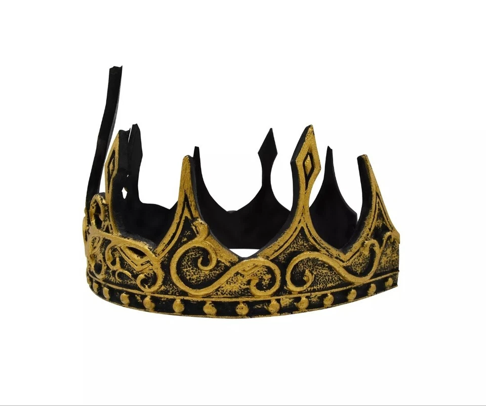 Renaissance Medieval Ancient Gold King Foam Crown Hat Costume Adult, One Size. - Image 3 of 4