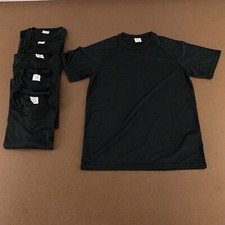 Lot of 6 Augusta Sportswear Youth Size XL Black Short Sleeve Wicking T-Shirt New