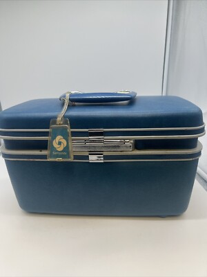 Samsonite Vintage メイクボックス Vintage Samsonite Horizon Green Train Cosmetic Makeup Case