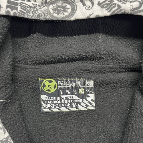 Quicksilver Mens XL All Over Print Zip Up Sherpa Lined Hoodie Vintage Y2k - Picture 5 of 9