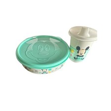 Tupperware Mickey Mouse Bowl and Sippy Cup 6403B-6 and 6643A-3
