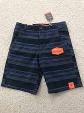 New Boys URBAN PIPELINE MAX FLEX Blue Striped Flat Front Shorts - Size 18 - NWT