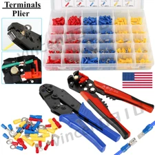 480/280PCS Insulated Electrical Wire Terminals Crimp Spade Connectors Plier Kit
