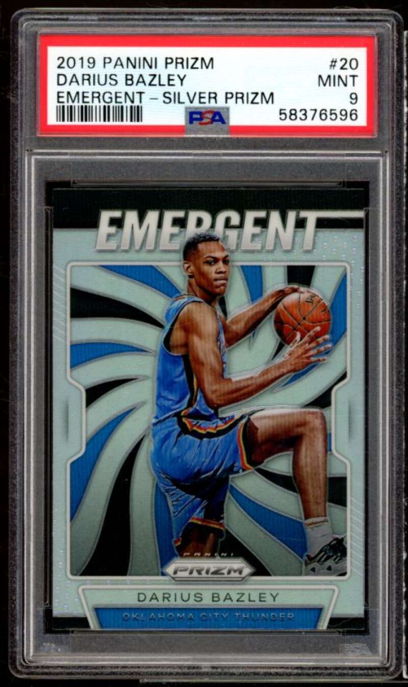 Darius Bazley Rookie Card 2019-20 Panini Prizm Emergent Silver Prizm #20 PSA 9