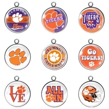 Clemson Tigers Glass Cabochon Charms