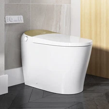 Smart Bidet Toilet, One Piece LED Toilet with Auto Flush LED Temp Display Dryer