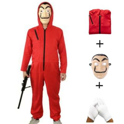 Papierhaus Kostüm komplett Maske Karneval Kleid Ganzanzug Cosplay
