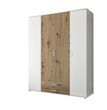 Armadio 4 ante battenti KALLI con 2 cassetti in laminato, LAP 159,3x196,3x53,5cm