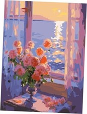 Paint by Number for Adults Beginners,Paint by Numbers Kits on Window Flowers